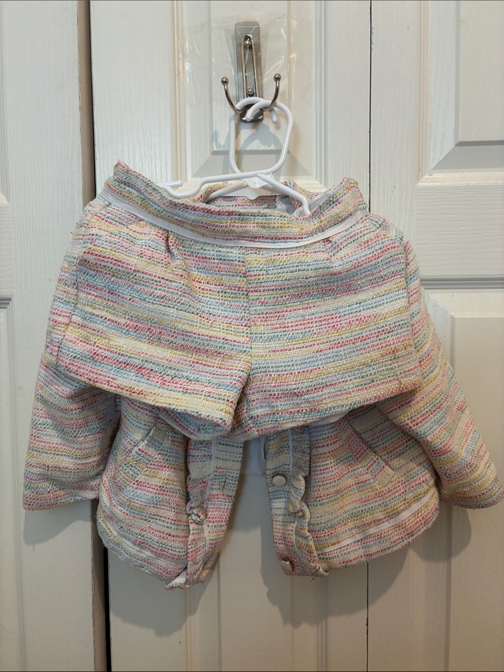 Janie and Jack Pastel Multicolor Striped Blazer & Skort Set